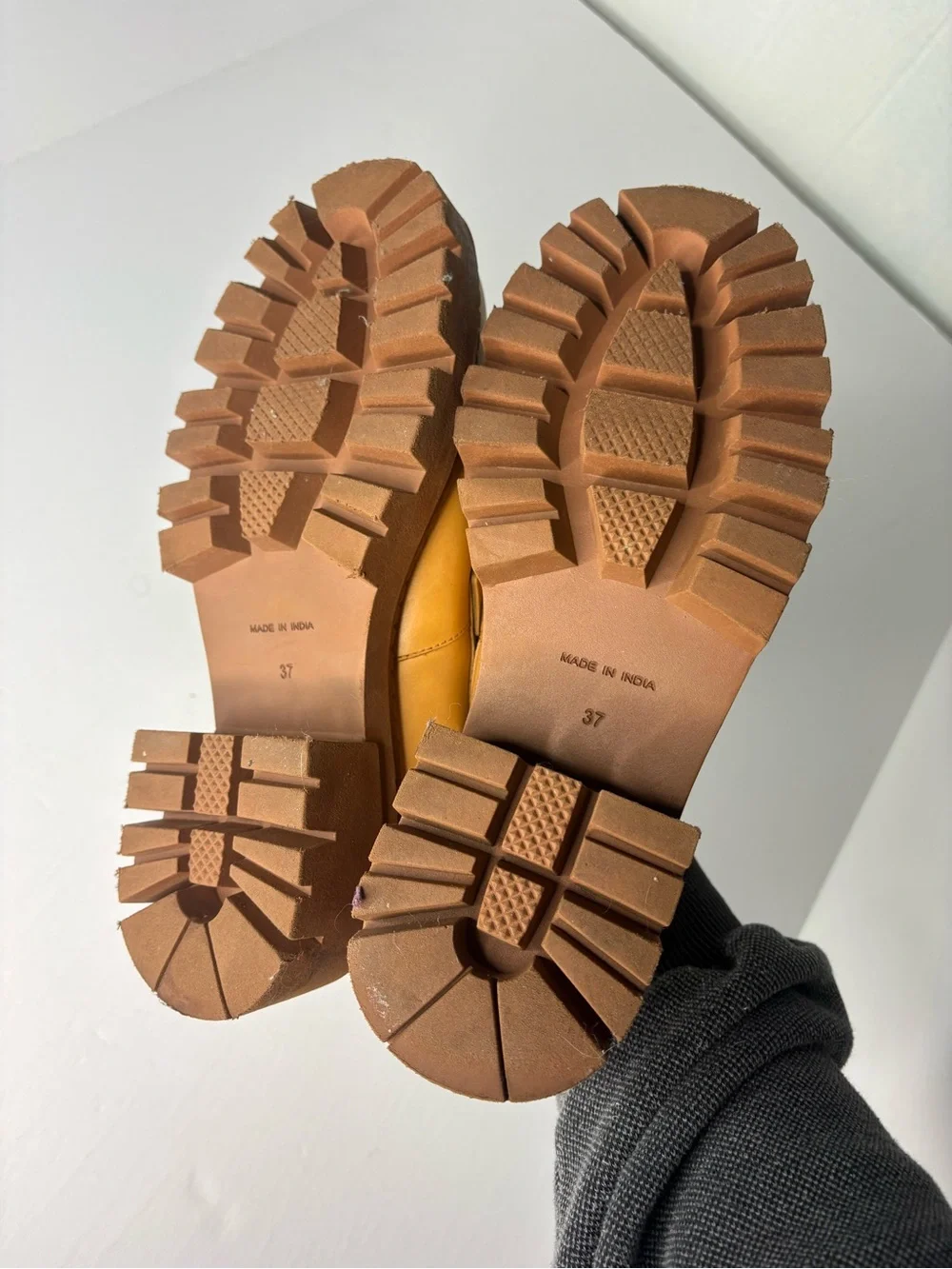 Free People Lyra Lug sole penny loafers camel tan size 37